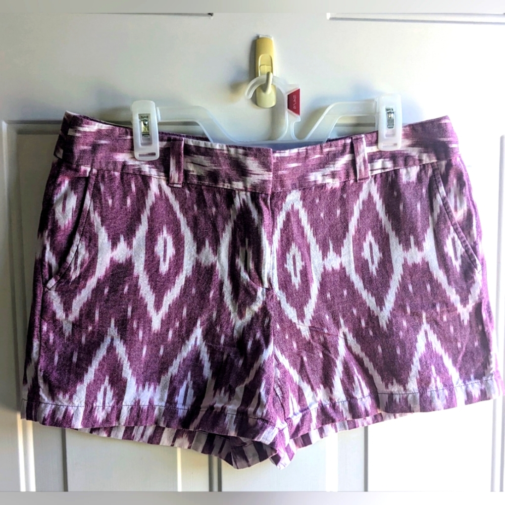 Loft Size 10 Purple Women's Shorts, 100% Cotton
